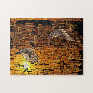 Puzzle Canards Sunset Wilderness Sur Arrière - plan De Pi