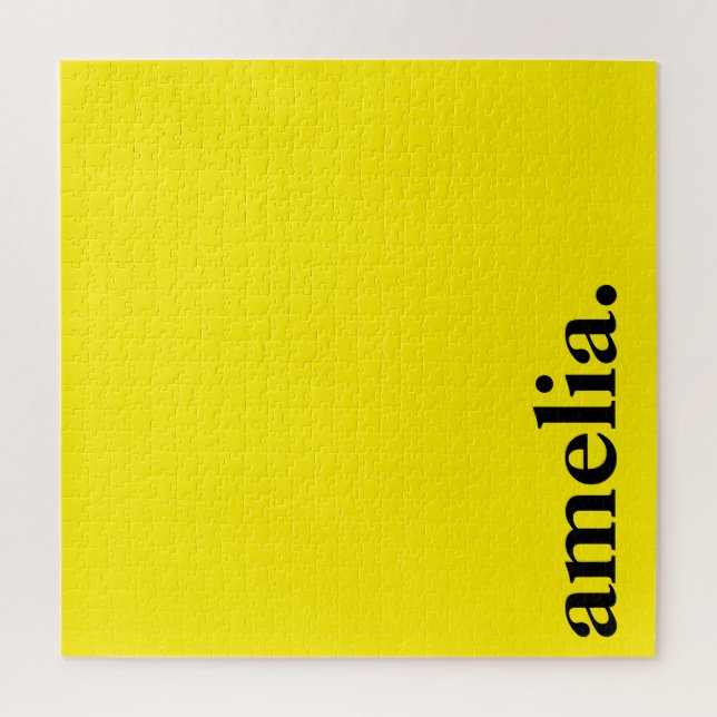 Puzzle Canary Jaune Couleur Solide Nom élégant (Vertical)