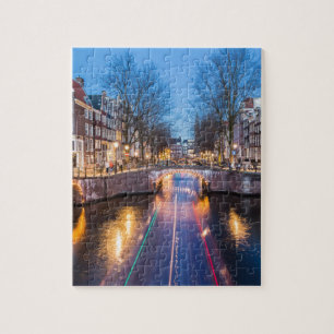 Puzzle Canaux d'Amsterdam la nuit