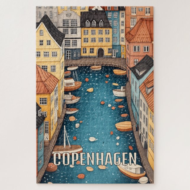 Puzzle Canaux d'eau de Copenhague Danemark (Vertical)