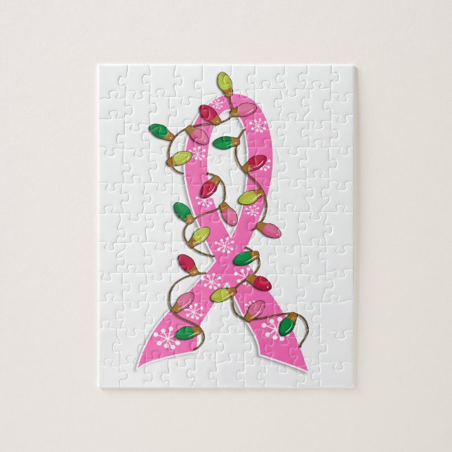 Puzzle Cancer du sein - Éclairage de Noël Ruban (Vertical)