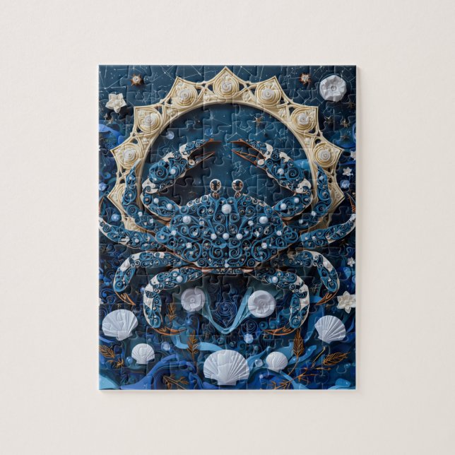 Puzzle Cancer Zodiaque Quilling Papier (Vertical)