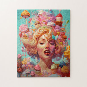 Puzzle Candy Ice Cream Girl Surreal Imaginaire Art