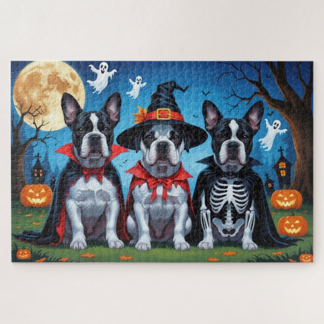Puzzle Cane Corso Chiens Citrouille Halloween Funny (Horizontal)