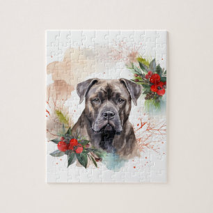 Puzzle Cane Corso Christmas Wreath Festive Pup