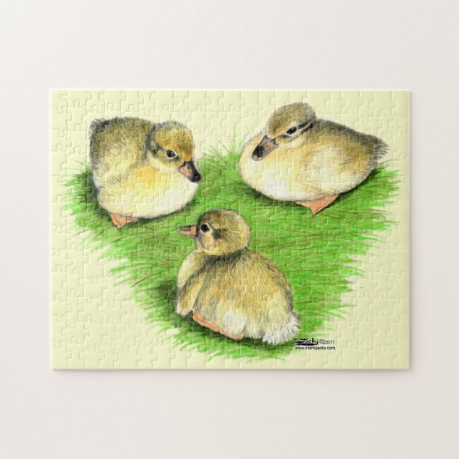 Puzzle Canetons de canard colvert enneigés (Horizontal)