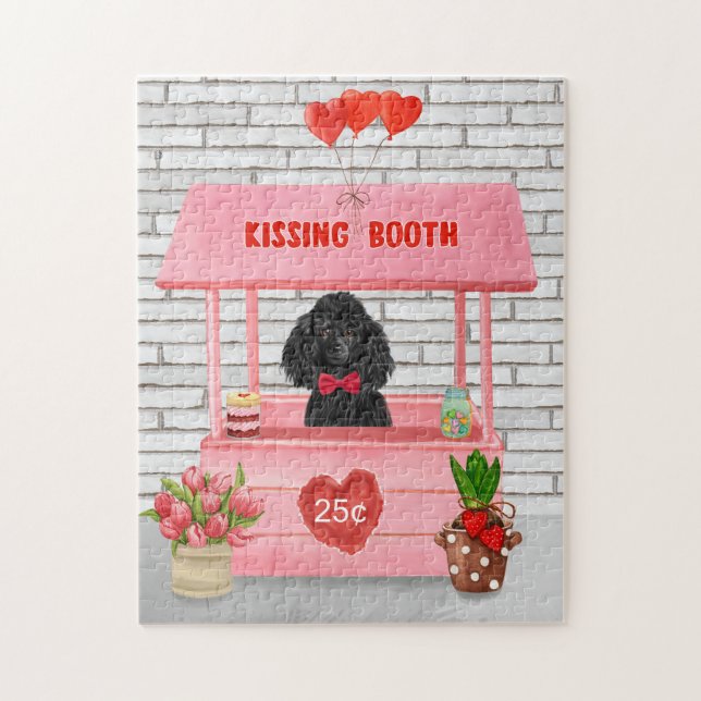 Puzzle caniche Chien Valentine's Day Kissing Booth (Vertical)