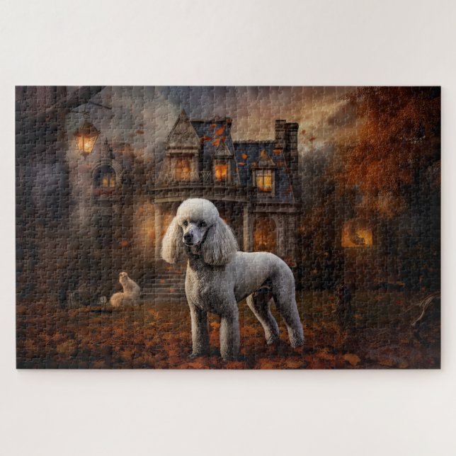 Puzzle Caniche Halloween Effrayant (Horizontal)