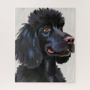 Puzzle Caniche noir   Art de compagnie aquarelle Chien