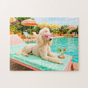 Puzzle Caniche sur chaise longue