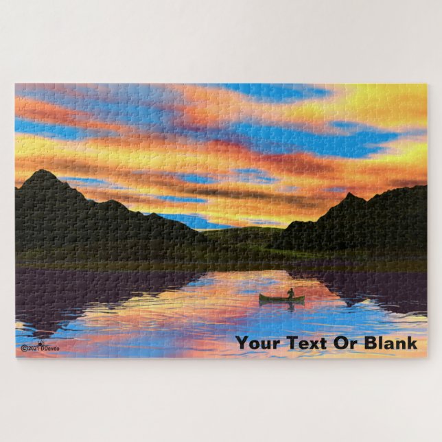 Puzzle Canot Sur Sunset Lake (Horizontal)