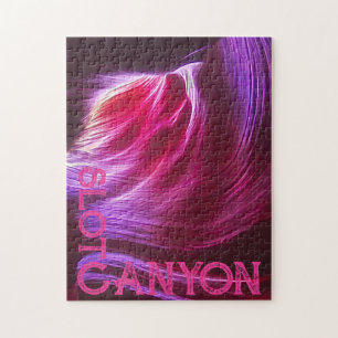Puzzle Canyon Slot Violet Texte Rose ou Votre Photo & Tex