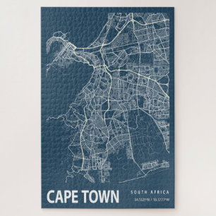 Puzzle Cap Afrique du Sud Ville Carte Ligne Art
