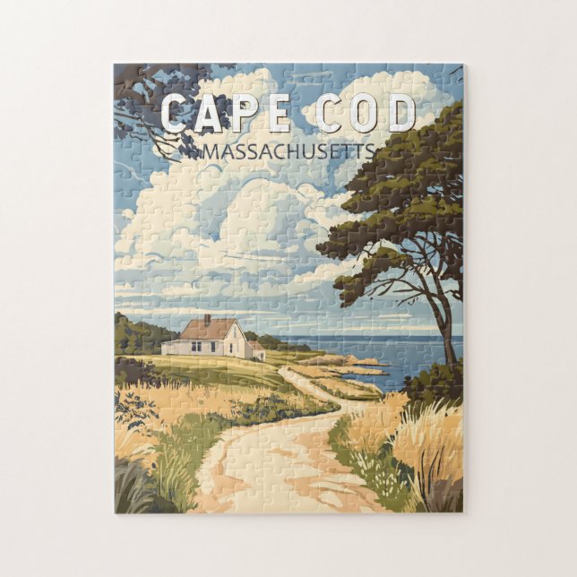 Puzzle Cape Cod Massachusetts Travel Art Vintage (Vertical)