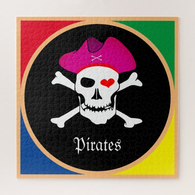 Puzzle Capitaine "Grace" & Pirates - Île au trésor /Fille (Horizontal)