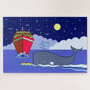 Puzzle Capitaine Kayak sauvé par une baleine