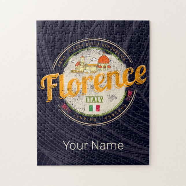Puzzle Capitale de Florence Toscane Italie souvenir vinta (Vertical)