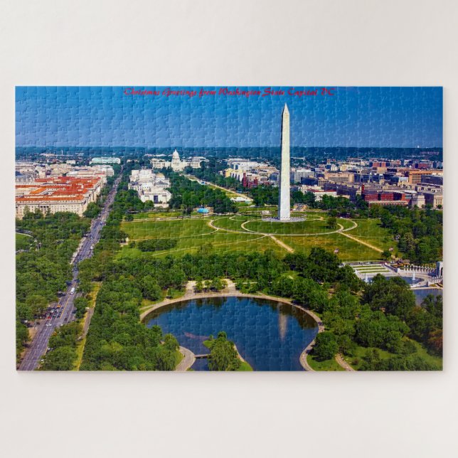 Puzzle Capitale de l'État de Washington DC. Vœux de Noël (Horizontal)