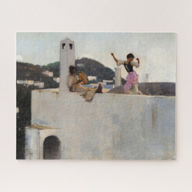 Puzzle Capri Girl sur un toit par John Singer Sargent (Horizontal)