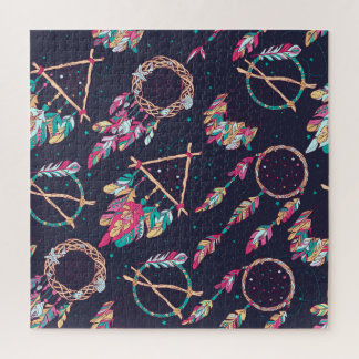 Puzzle Capteurs de rêve : motif vintage sans soudure.