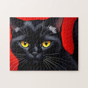 Puzzle Captivating Kitty Art Portrait 252 Piece Chat noir