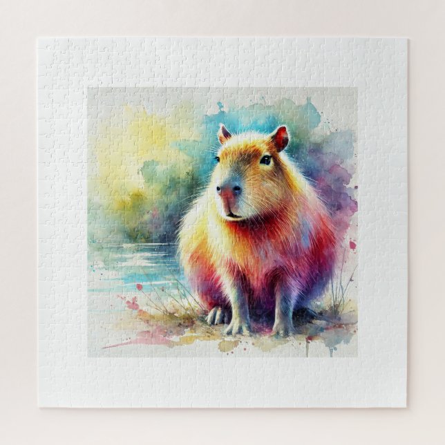 Puzzle Capybara in Nature 130924AREF101 - Watercolor (Vertical)