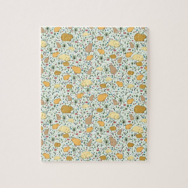 Puzzle Capybaras en vert (Vertical)