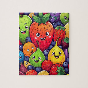 Puzzle Caractère de dessin de fruits Alimentation amusant