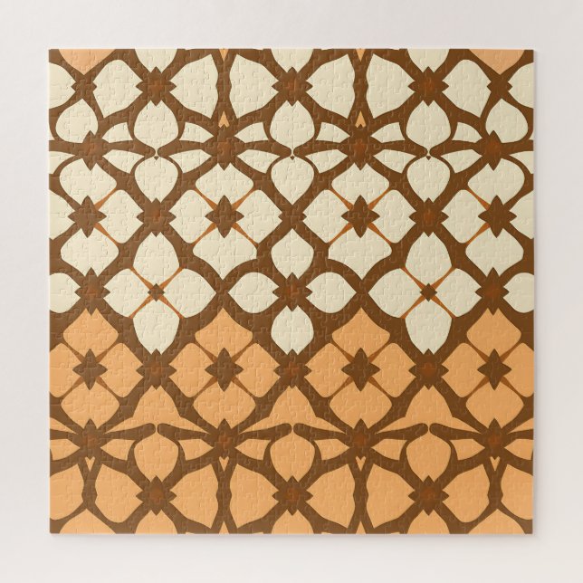 Puzzle Caramel Crème Motif en Treillis Marocain (Vertical)