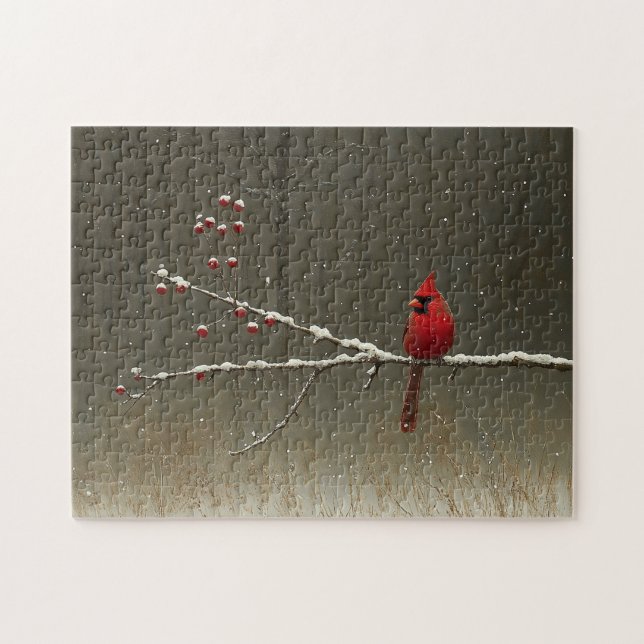 Puzzle Cardinal Bird'hiver Berry Tree (Horizontal)