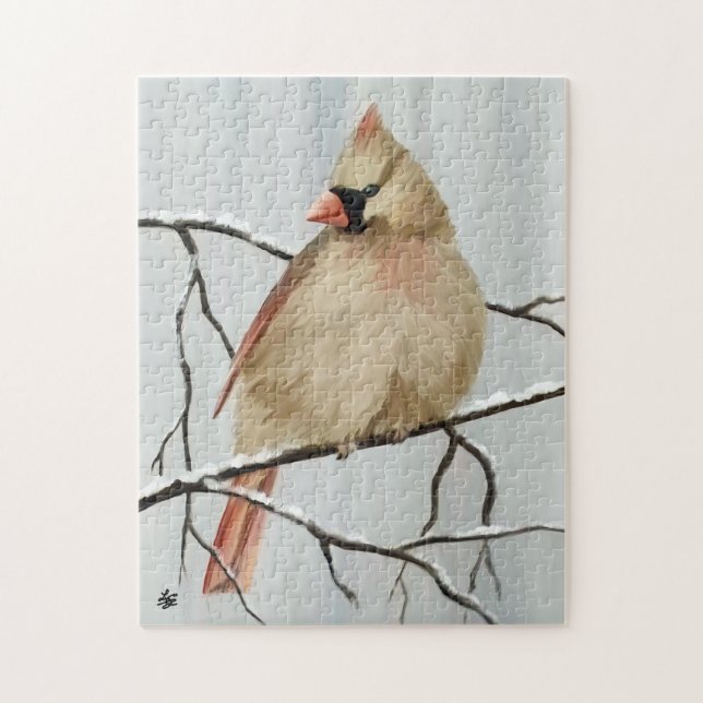 Puzzle Cardinal commun femelle du Nord (Vertical)