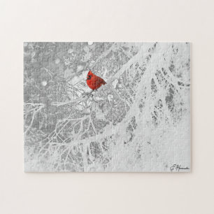 Puzzle Cardinal en hiver