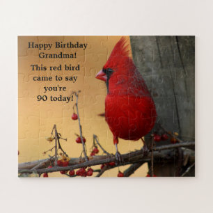 Puzzle Cardinal Oiseau Rouge Grandes Pièces Cadeau Grand-