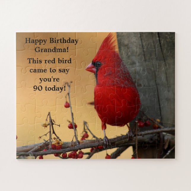 Puzzle Cardinal Oiseau Rouge Grandes Pièces Cadeau Grand- (Horizontal)