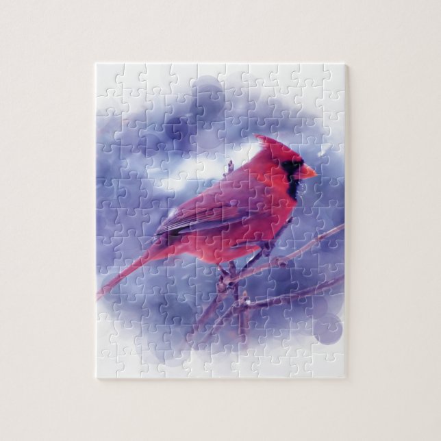 Puzzle Cardinal rouge au Blizzard (Vertical)