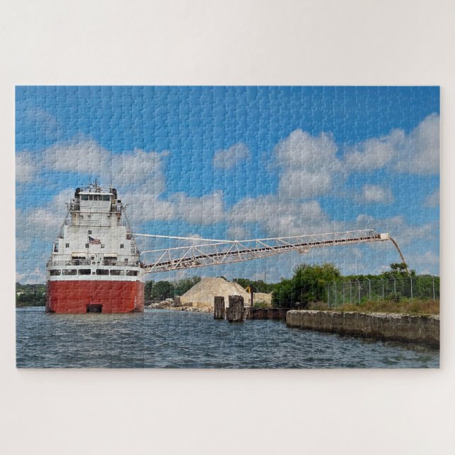Puzzle Cargo des Grands Lacs déchargeant de la pierre (Horizontal)