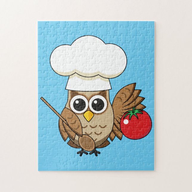 Puzzle Caricature de Chouette à Cuisine mignonne (Vertical)