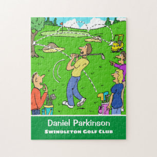 Puzzle Caricature de Golfer's Lucky Golf Shot