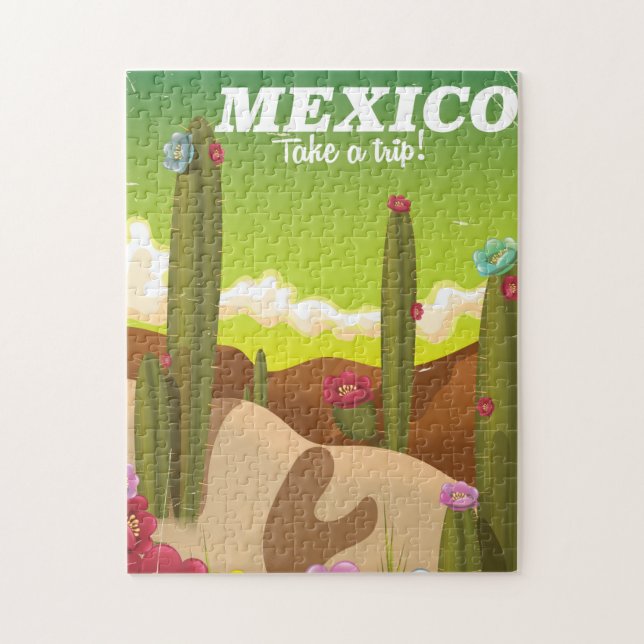 Puzzle Caricature de Mexico Cactus (Vertical)