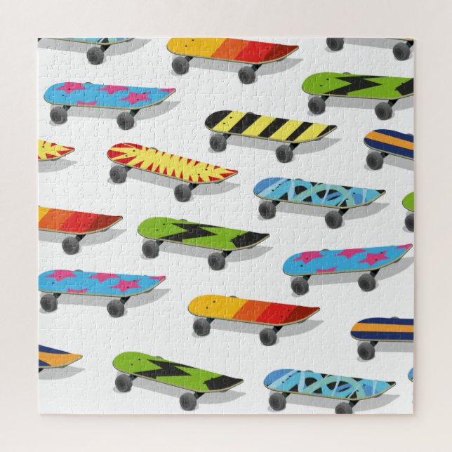 Puzzle Caricature skateboard. (Vertical)