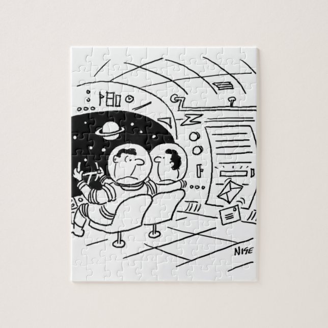 Puzzle Caricature Spacemen dans un vaisseau spatial (Vertical)