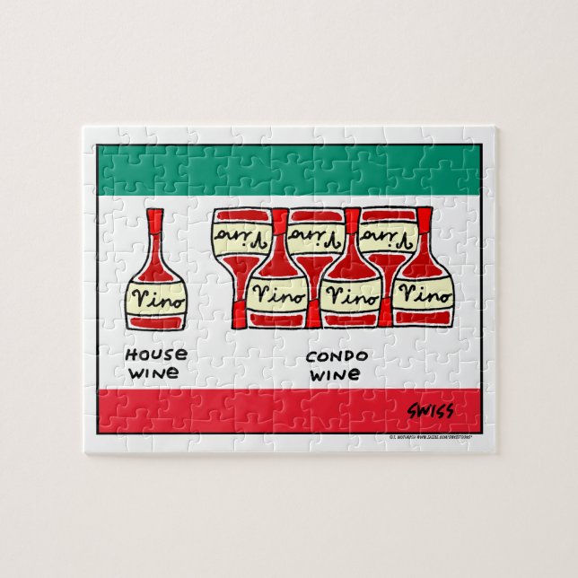 Puzzle Caricature Vino pour Oenophiles Drôle bouteilles d (Horizontal)