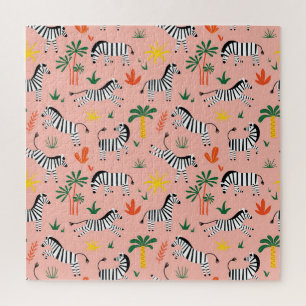 Puzzle Caricature Zebras Funny Motif sans couture