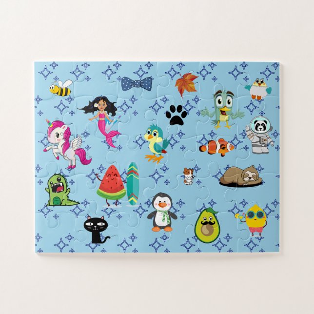 Puzzle Caricatures scintillent mignons dessins animés pou (Horizontal)