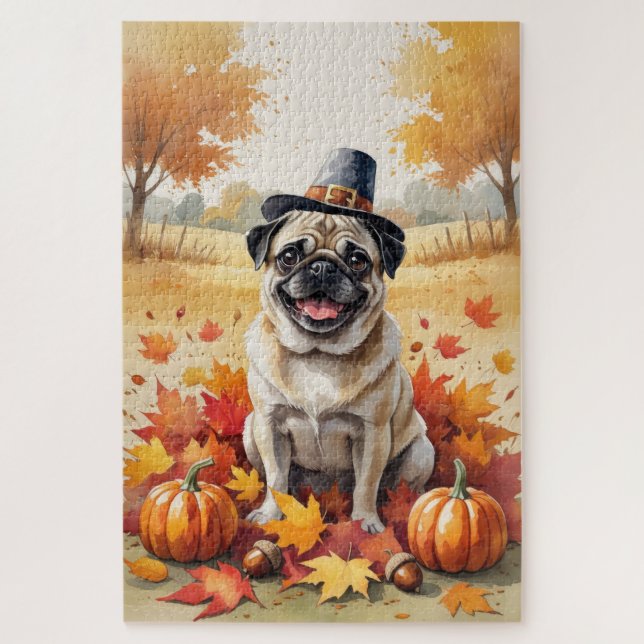 Puzzle Carlin d'automne Art de Thanksgiving (Vertical)