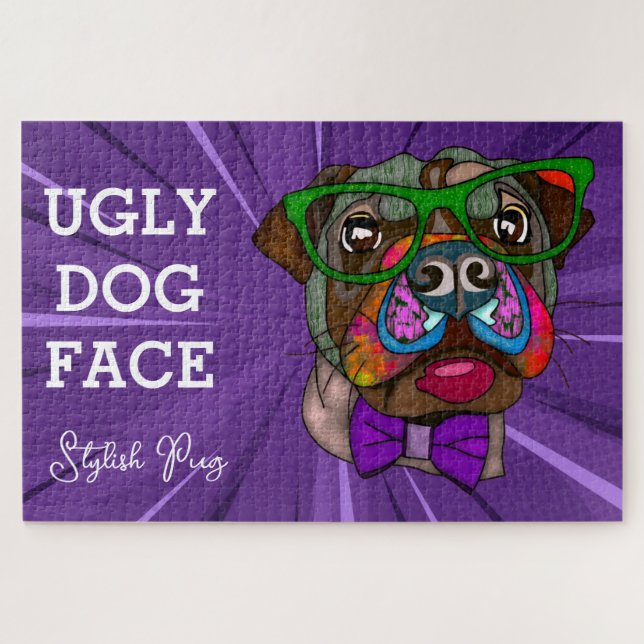 Puzzle Carlin élégant laide visage chien 1000 pièce (Horizontal)