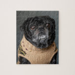 Puzzle Carlin noir adorable dans un pull<br><div class="desc">Adorable chien de carlin noir dans un pull</div>