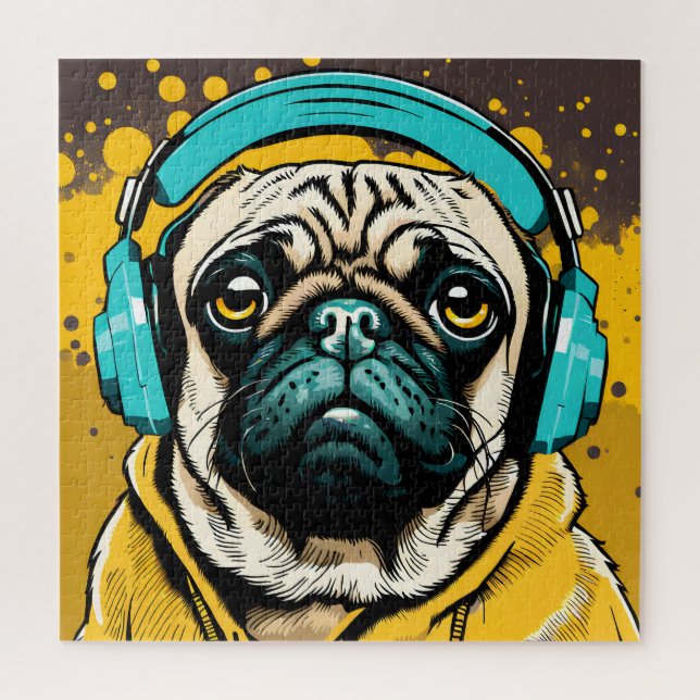 Puzzle Carlin portant un casque (Vertical)