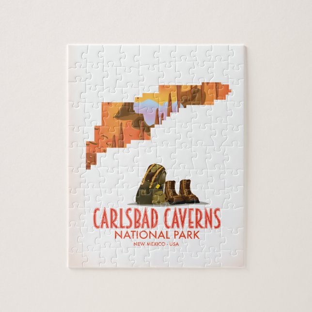 Puzzle Carlsbad cavernes parc national nouveau carte du m (Vertical)