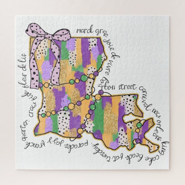 Puzzle Carnaval de Louisiane Mardi Gras Bourbon Street (Vertical)